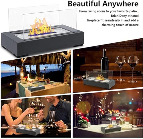 HEYAXA Portable Ethanol Fire Pit Tabletop Fire Bowl