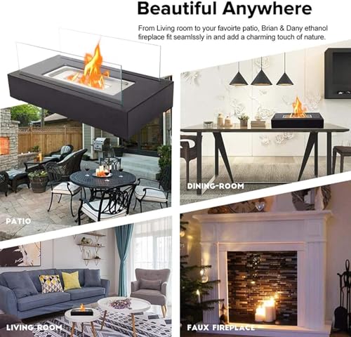 HEYAXA Portable Ethanol Fire Pit Tabletop Fire Bowl