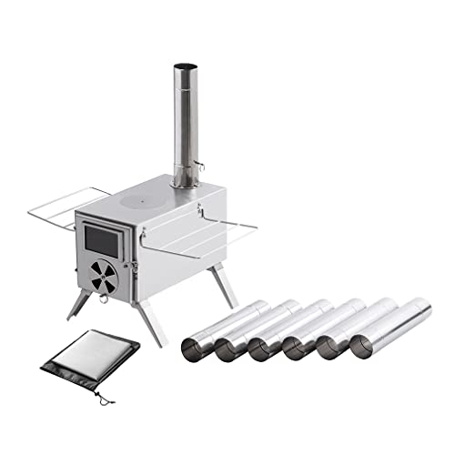 Portable Wood Burning Tent Stove with 6ft Pipes