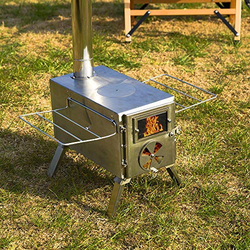 Portable Wood Burning Tent Stove with 6ft Pipes