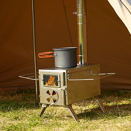 Portable Wood Burning Tent Stove with 6ft Pipes