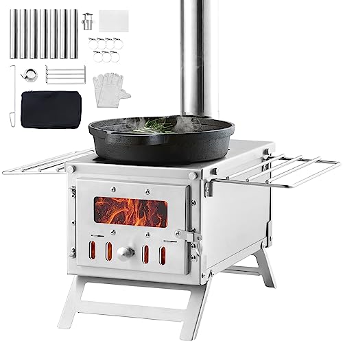 VEVOR Portable Stainless Steel Camping Wood Stove