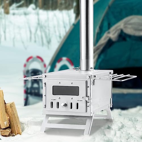 VEVOR Portable Stainless Steel Camping Wood Stove