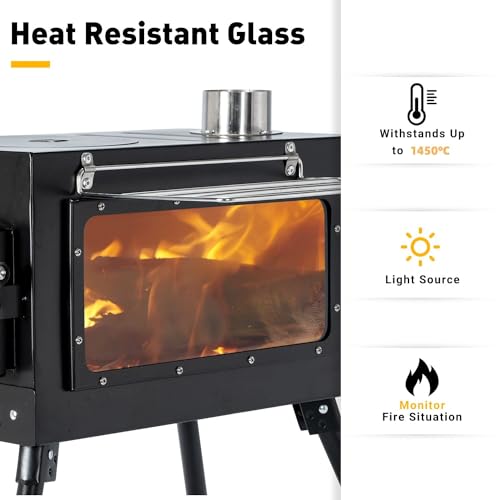 Portable Wood Burning Camping Stove with Chimney