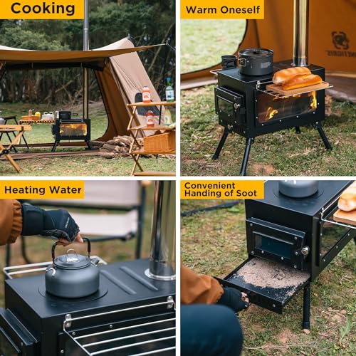 Portable Wood Burning Camping Stove with Chimney