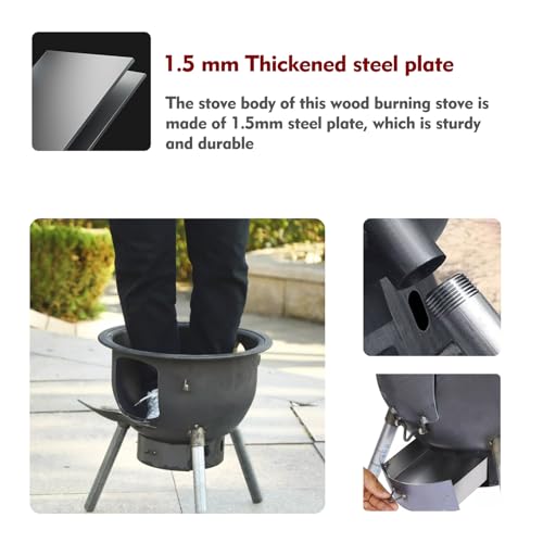 Portable Wood Burning Stove for Outdoor Cooking