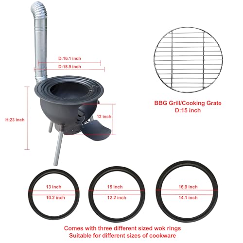 Portable Wood Burning Stove for Outdoor Cooking