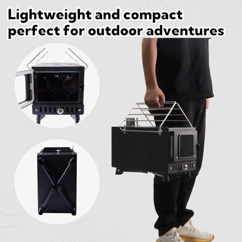 Huskfirm Portable Folding Camping Stove with Chimney