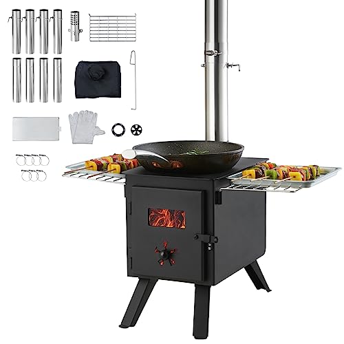VEVOR Portable 86-Inch Camping Wood Stove