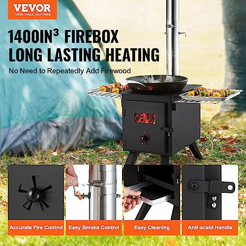 VEVOR Portable 86-Inch Camping Wood Stove