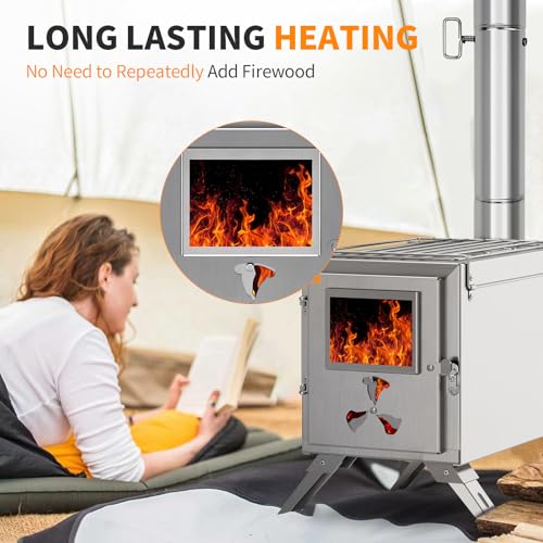 Portable Stainless Steel Wood Burning Tent Stove