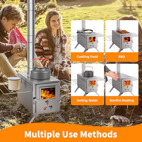 Portable Stainless Steel Wood Burning Tent Stove