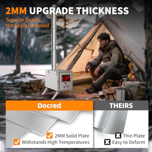 Portable Stainless Steel Wood Burning Tent Stove