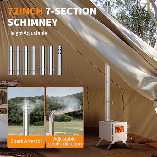 Portable Stainless Steel Wood Burning Tent Stove