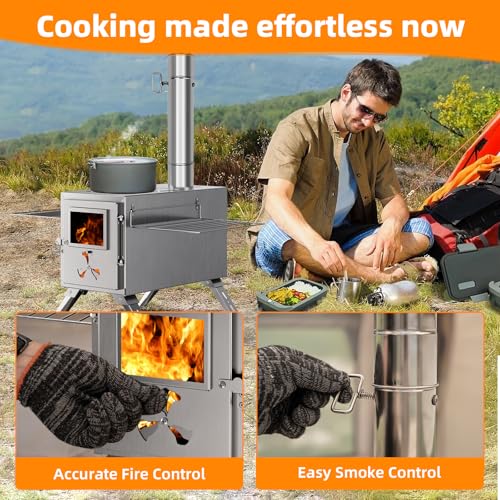 Portable Stainless Steel Wood Burning Tent Stove