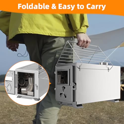 Portable Stainless Steel Wood Burning Tent Stove