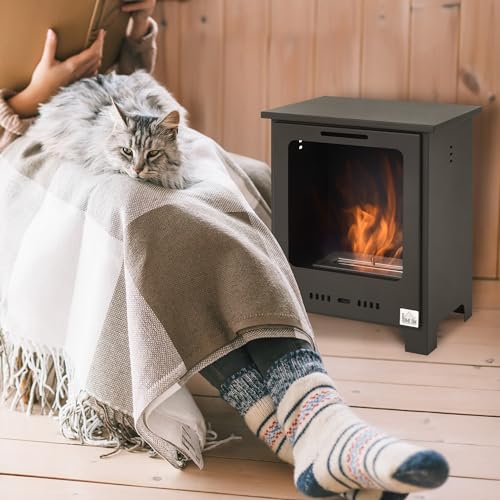 HOMCOM Freestanding 19.75" Ethanol Fireplace Stove