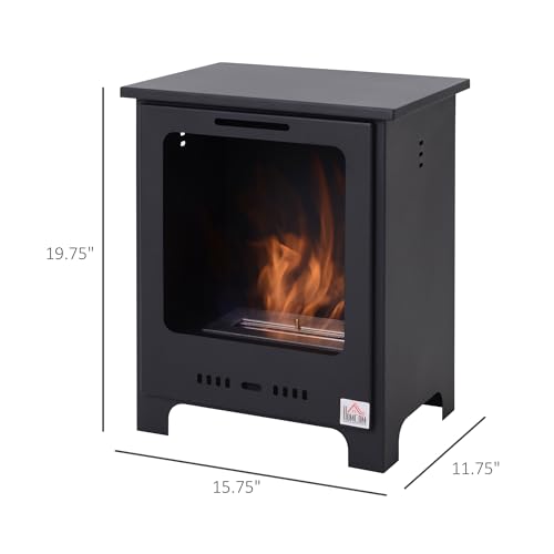 HOMCOM Freestanding 19.75" Ethanol Fireplace Stove