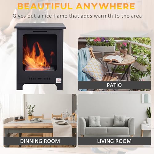 HOMCOM Freestanding 19.75" Ethanol Fireplace Stove