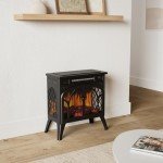 Rintuf 1500W Electric Fireplace Heater with Remote