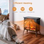 Rintuf 1500W Electric Fireplace Heater with Remote