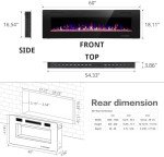 R.W.Flame 60" Electric Fireplace with Remote Control