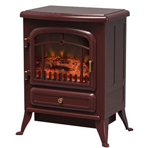 HOMCOM 22" Electric Fireplace Heater with LED Flames