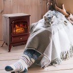 HOMCOM 22" Electric Fireplace Heater with LED Flames