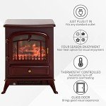 HOMCOM 22" Electric Fireplace Heater with LED Flames