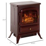 HOMCOM 22" Electric Fireplace Heater with LED Flames