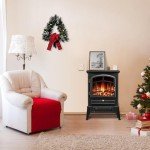 Electric Fireplace Stove with Thermostat and Realistic Flames