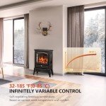 Electric Fireplace Stove with Thermostat and Realistic Flames