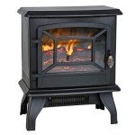20" Electric Fireplace Stove with Thermostat, Black