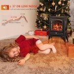 Electric Fireplace Stove with Thermostat and Realistic Flames