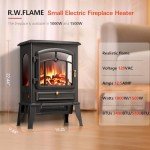 Electric Fireplace Stove with Thermostat and Realistic Flames