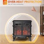 27" Electric Fireplace Stove with LED Flames