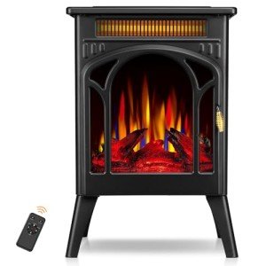 Electric Fireplace Stove with Remote Control and Timer
