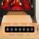 Electric Fireplace Stove with Remote Control and Timer