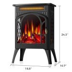 Electric Fireplace Stove with Remote Control and Timer