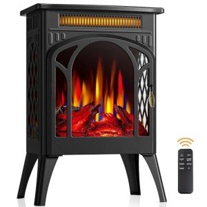 Joy Pebble 1500W Electric Fireplace Stove with Remote
