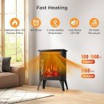 Joy Pebble 1500W Electric Fireplace Stove with Remote