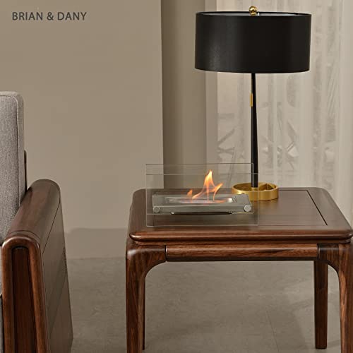 Portable Tabletop Fire Pit with Glass Panels