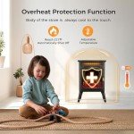 Joy Pebble 1500W Electric Fireplace Stove with Remote