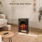 Joy Pebble 1500W Electric Fireplace Stove with Remote