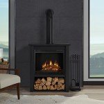 Real Flame Black Hollis Electric Fireplace with Remote