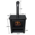 Real Flame Black Hollis Electric Fireplace with Remote