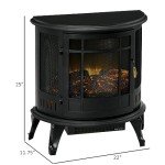 HOMCOM 22" Freestanding Electric Fireplace Heater