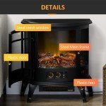HOMCOM 22" Freestanding Electric Fireplace Heater
