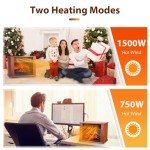 Portable Electric Fireplace Heater with 3D Flame Effect