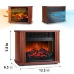 Portable Electric Fireplace Heater with 3D Flame Effect